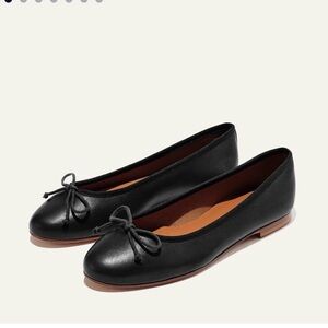 Margaux Classic Black Leather Flats